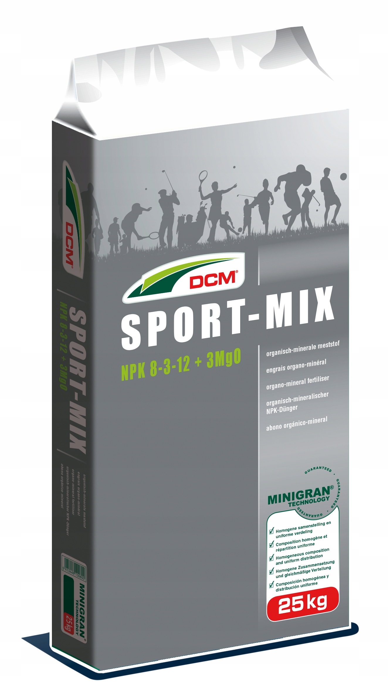 DCM Hnojivo Sport-Mix – renovace 8-3-12+3 MgO 25 kg