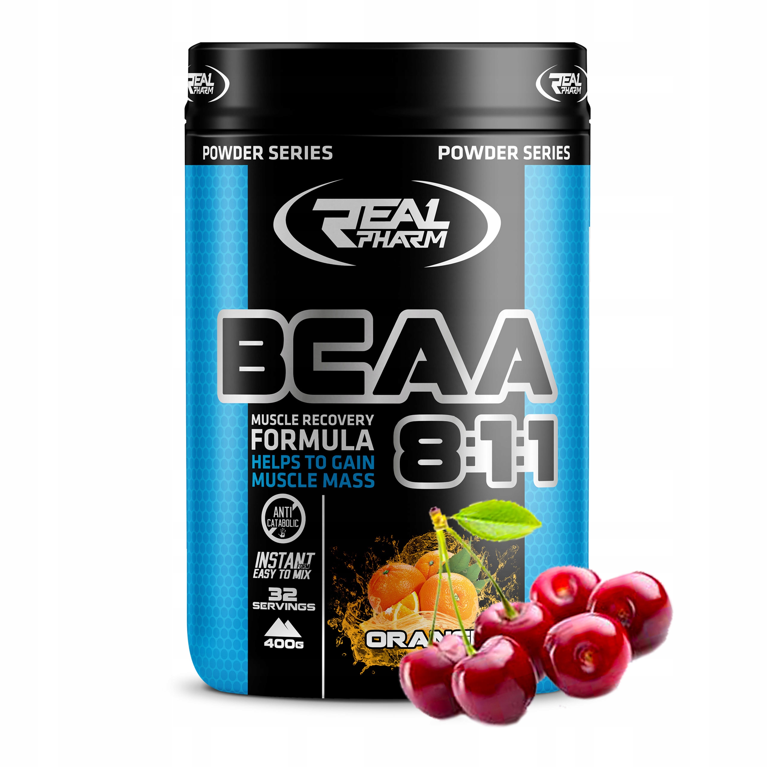 REAL PHARM BCAA 8:1:1 400g Aminokwasy na masę mięśniową siłę i regenerację — 5