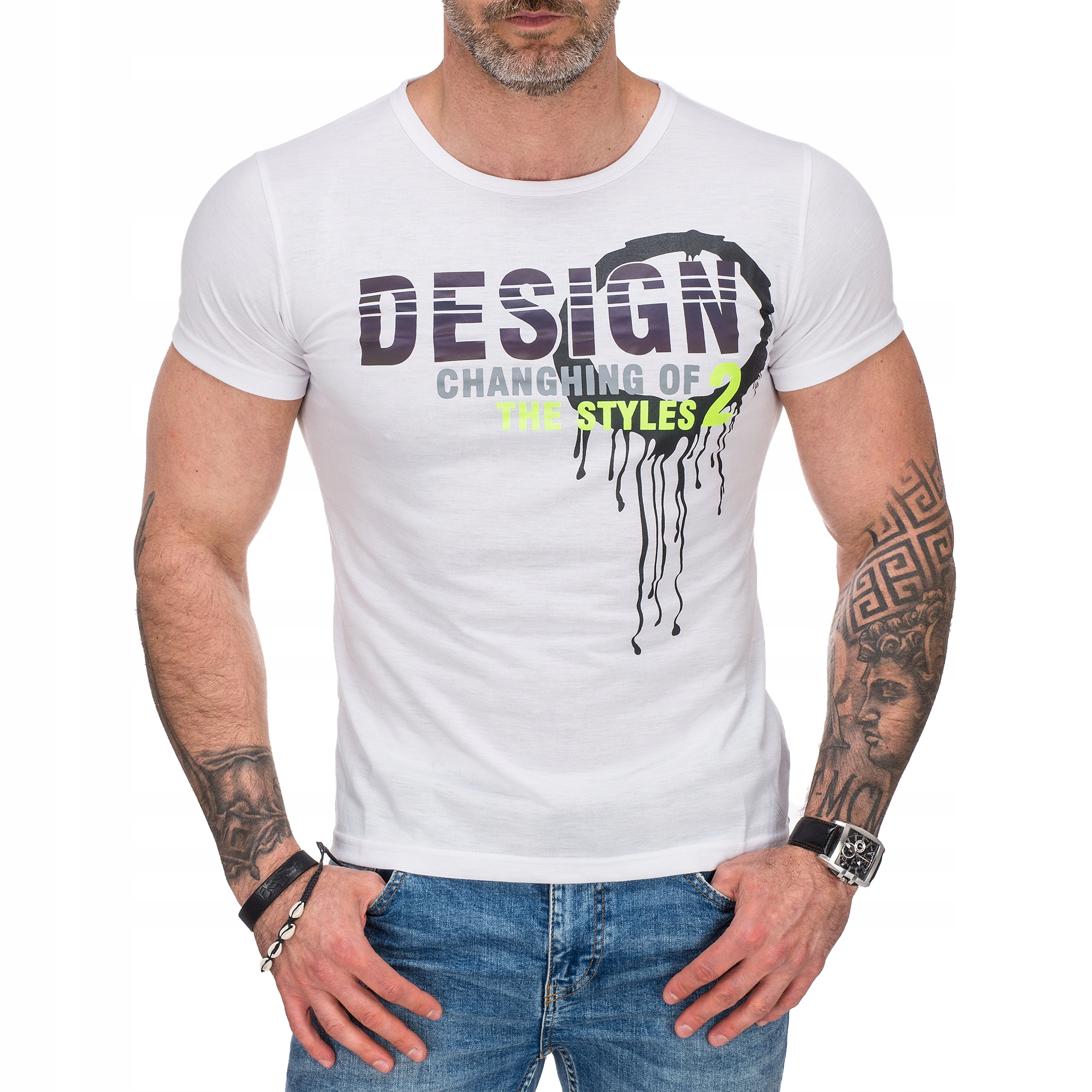 

P802 roz. M Koszulka Męska Z Nadrukiem