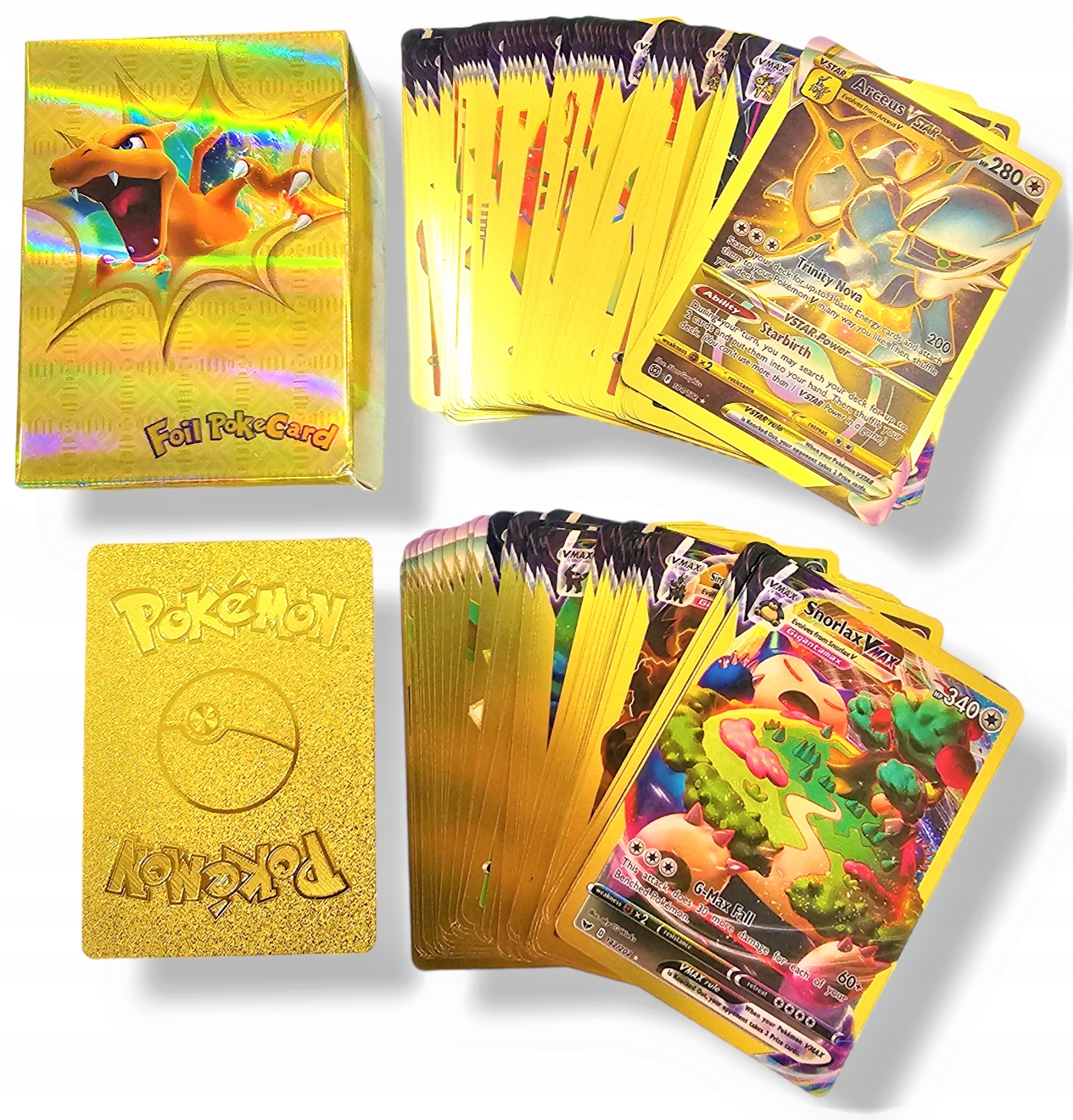 

Kolekcjonerskie Karty Pokemon Gold Złote 100 Kart