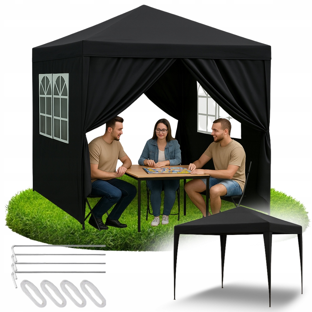 Pawilon ogrodowy namiot handlowy imprezowy altana 4 ścianki boczne okna xxl