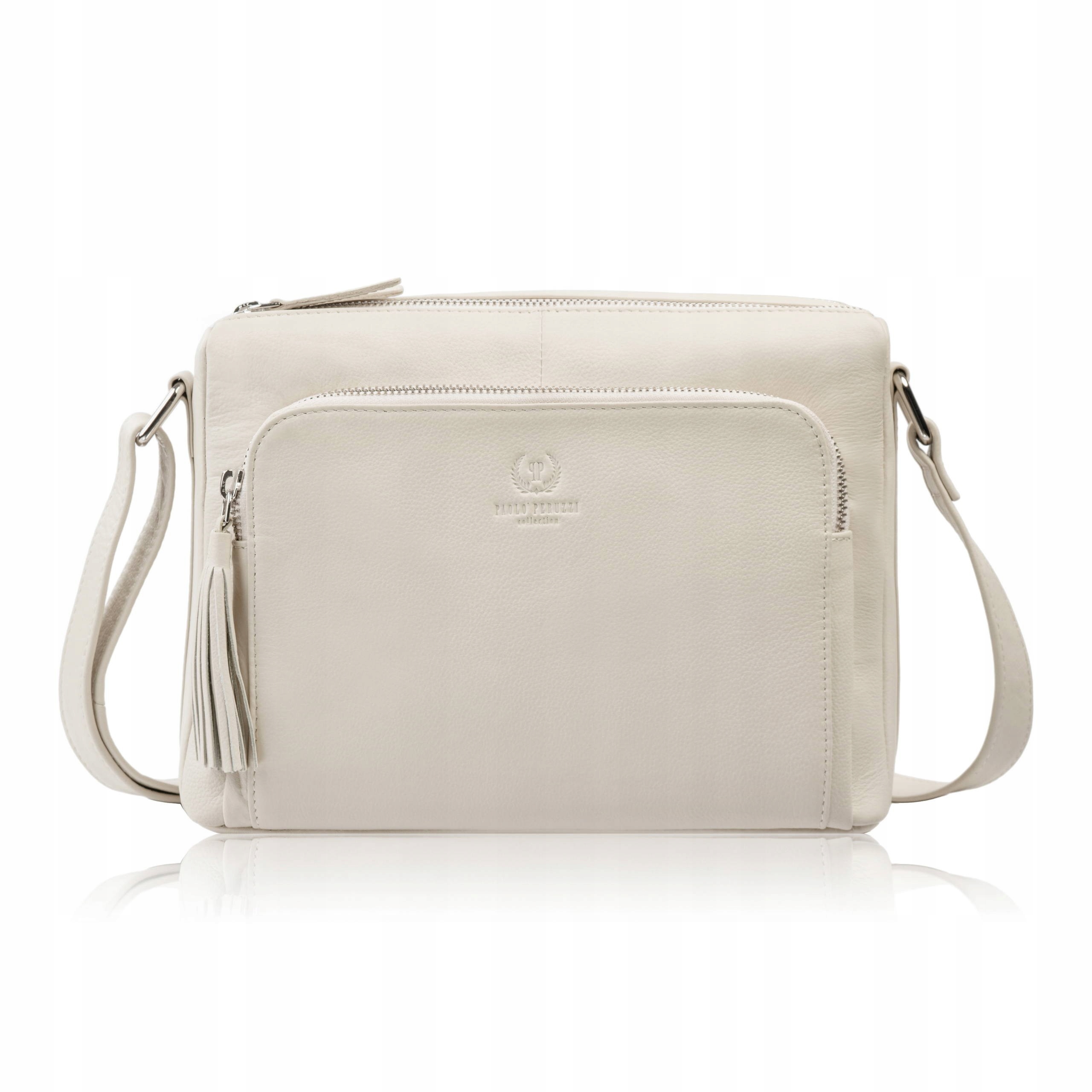 Dámská kabelka přes rameno kožená béžová klasická městská Paolo Peruzzi