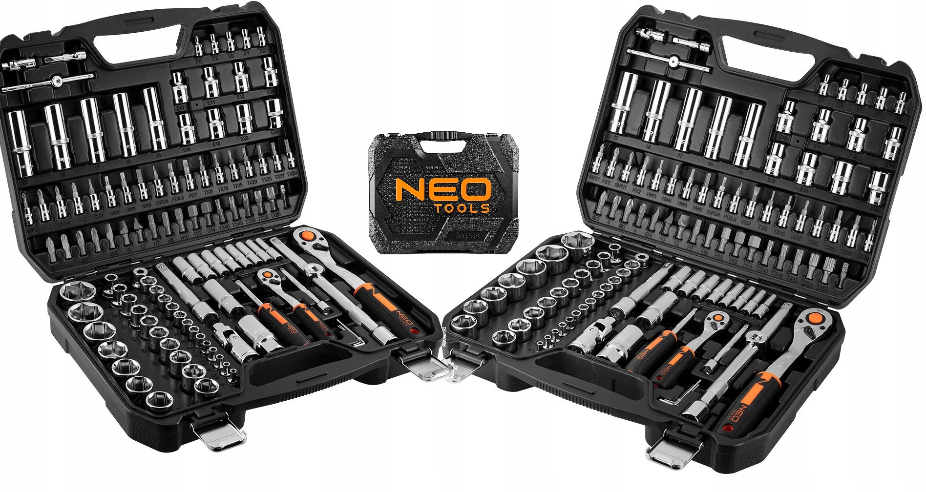 Neo Sada Nástrčných Kľúčov 110e 1/2" 1/4" Torx Bity Kufor 10-066