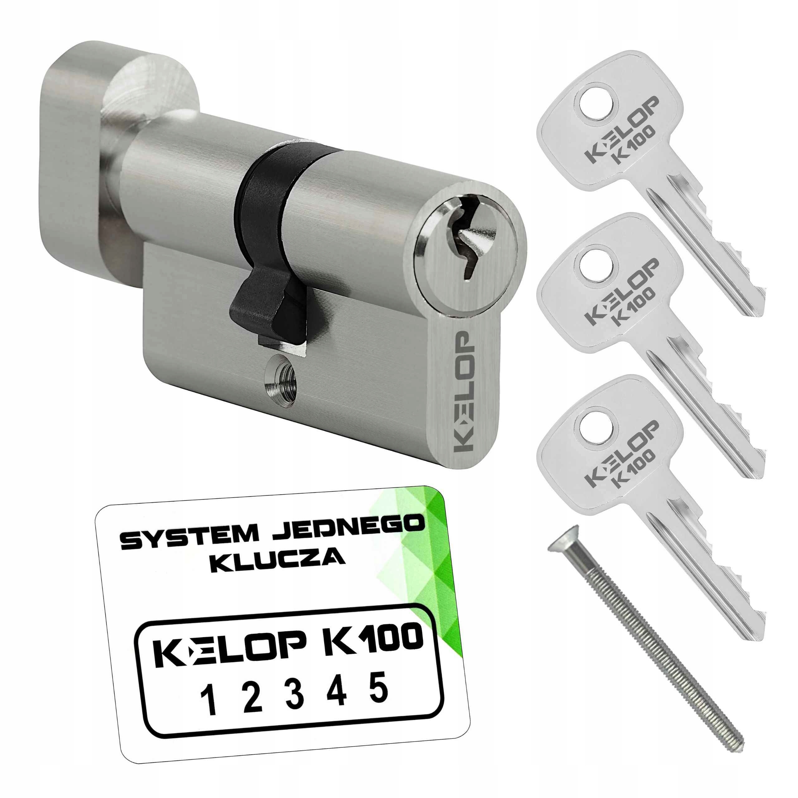 vložka Kelop K100 55/55G s niklovým knoflíkem, systém jednoho klíče