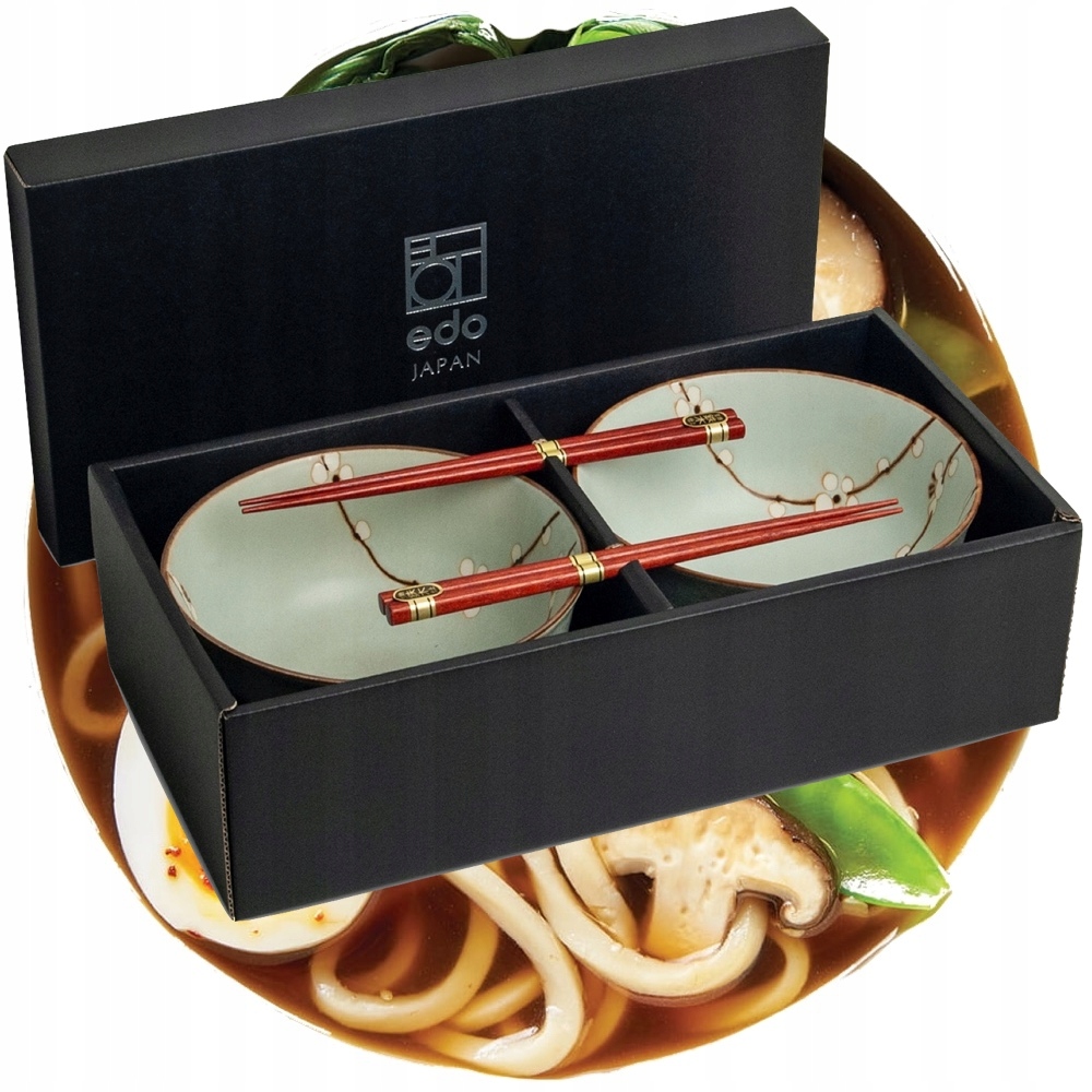 Levně Sada keramiky Zelený medvídek 17cm Na Polévku Udon s tyčinkami Hana Green