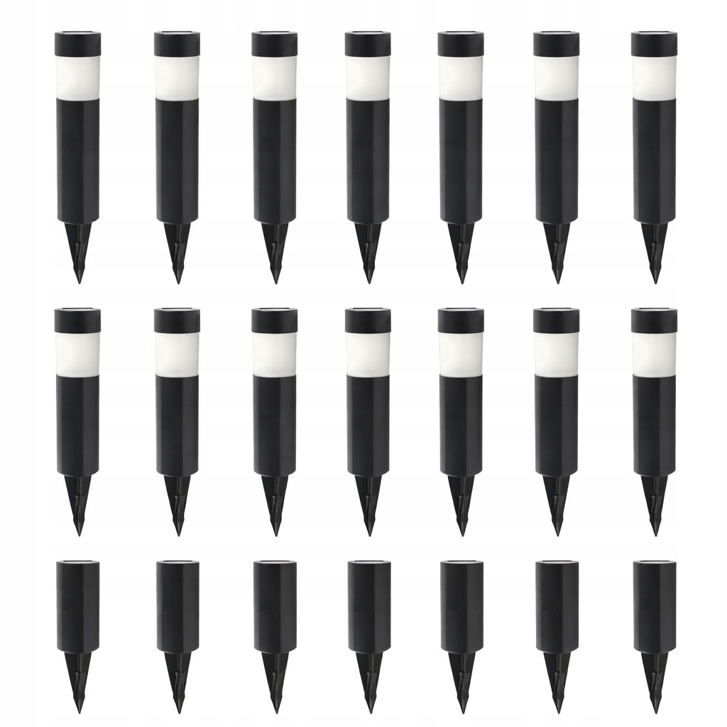 20 x solární zahradní lampa Kulatá Led zapichovací černá 4000K IP44