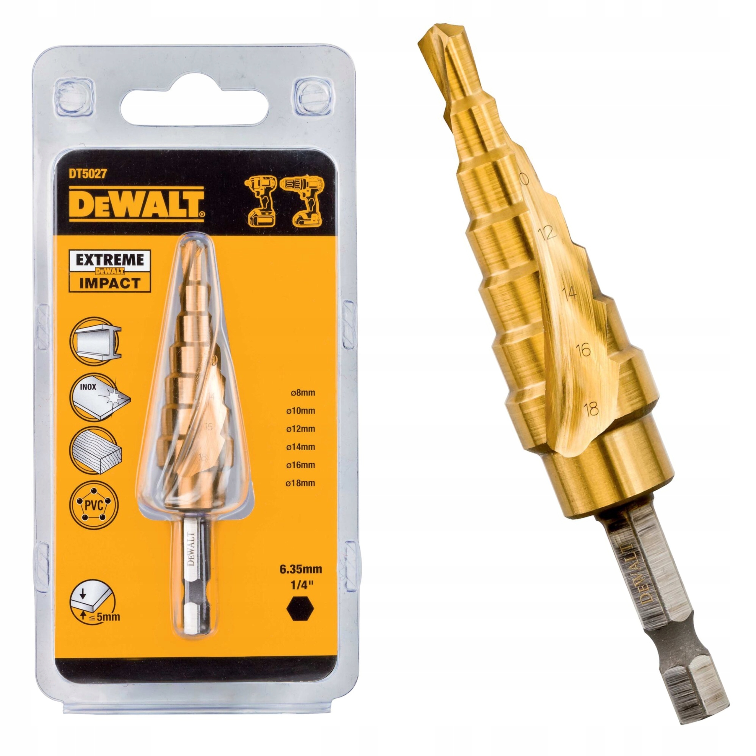 Dewalt Hss vícestupňový Vrták do dřeva a kovu