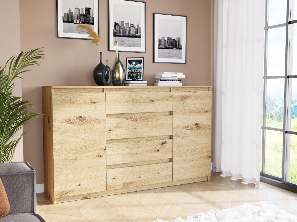 Modna KOMODA 160 SZAFKA 4 SZ. 3 PÓŁKI ARTISAN R160S4