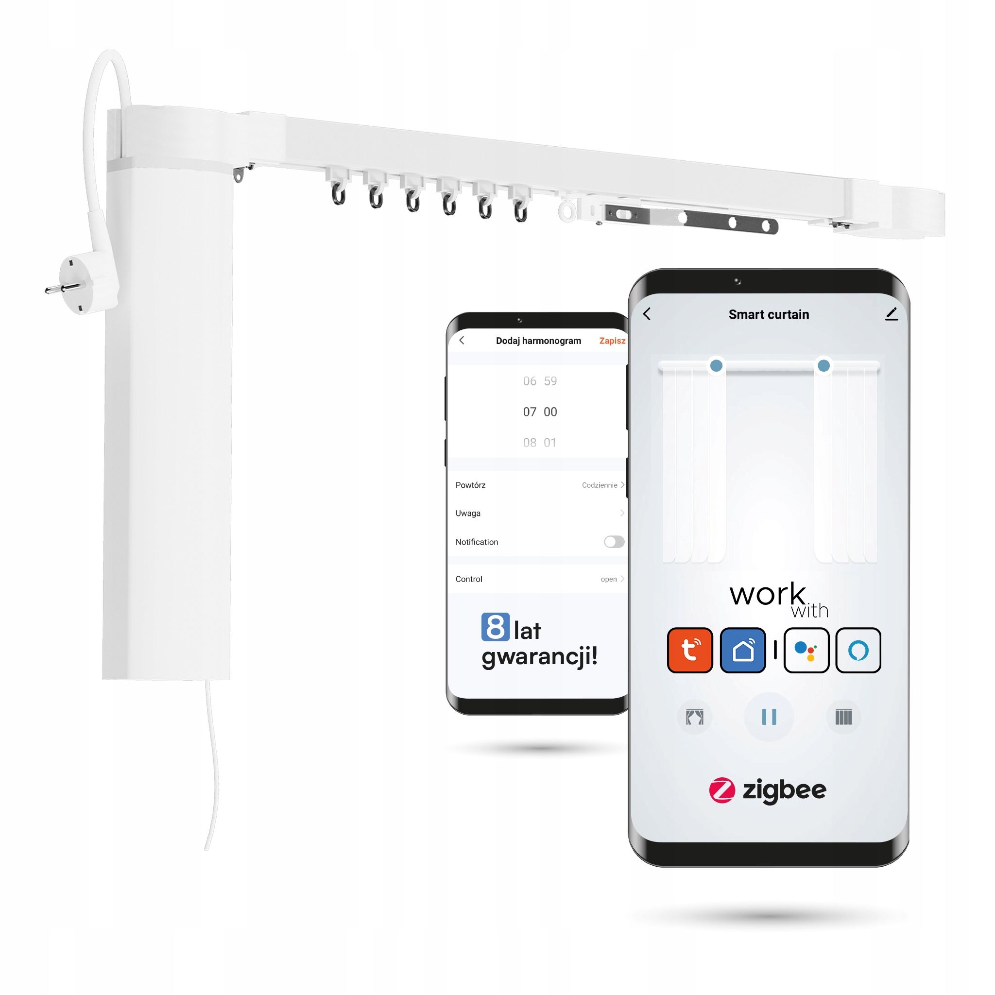 Elektrický záves WiFi (Zigbee 3.0) Tuya 7,2 m