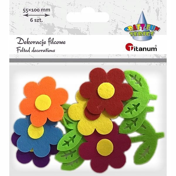 

Dekoracje filcowe Kwiaty 3D 6 szt Titanum