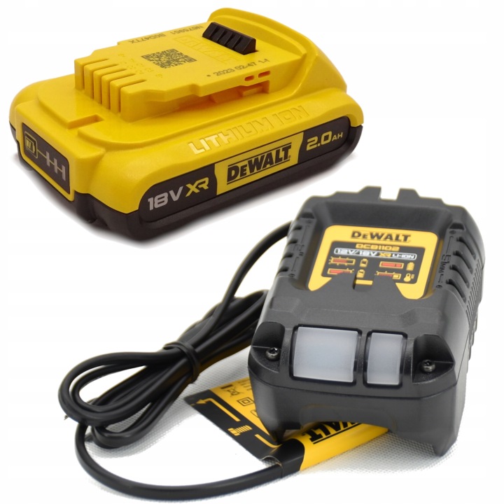 DeWalt Zestaw Zasilający DCB1102 Ładowarka 18V Akumulator DCB183 18V 2Ah