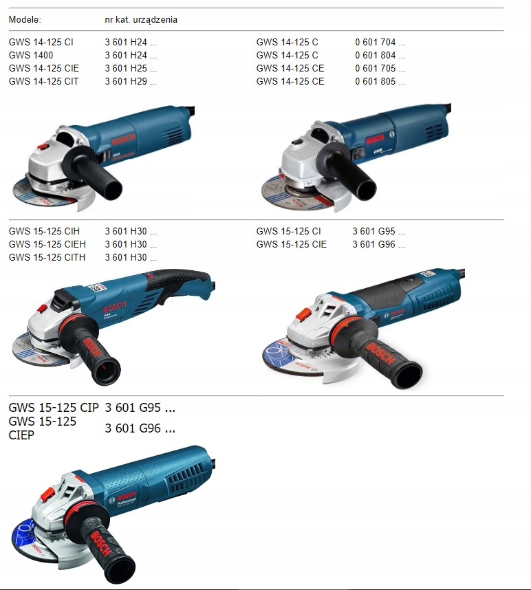 BOSCH GWS 9-125 GWS 14-125 C CE PRZEKŁADNIA SZLIFIERKI ORYGINAŁ 1607000D4Y Marka Bosch