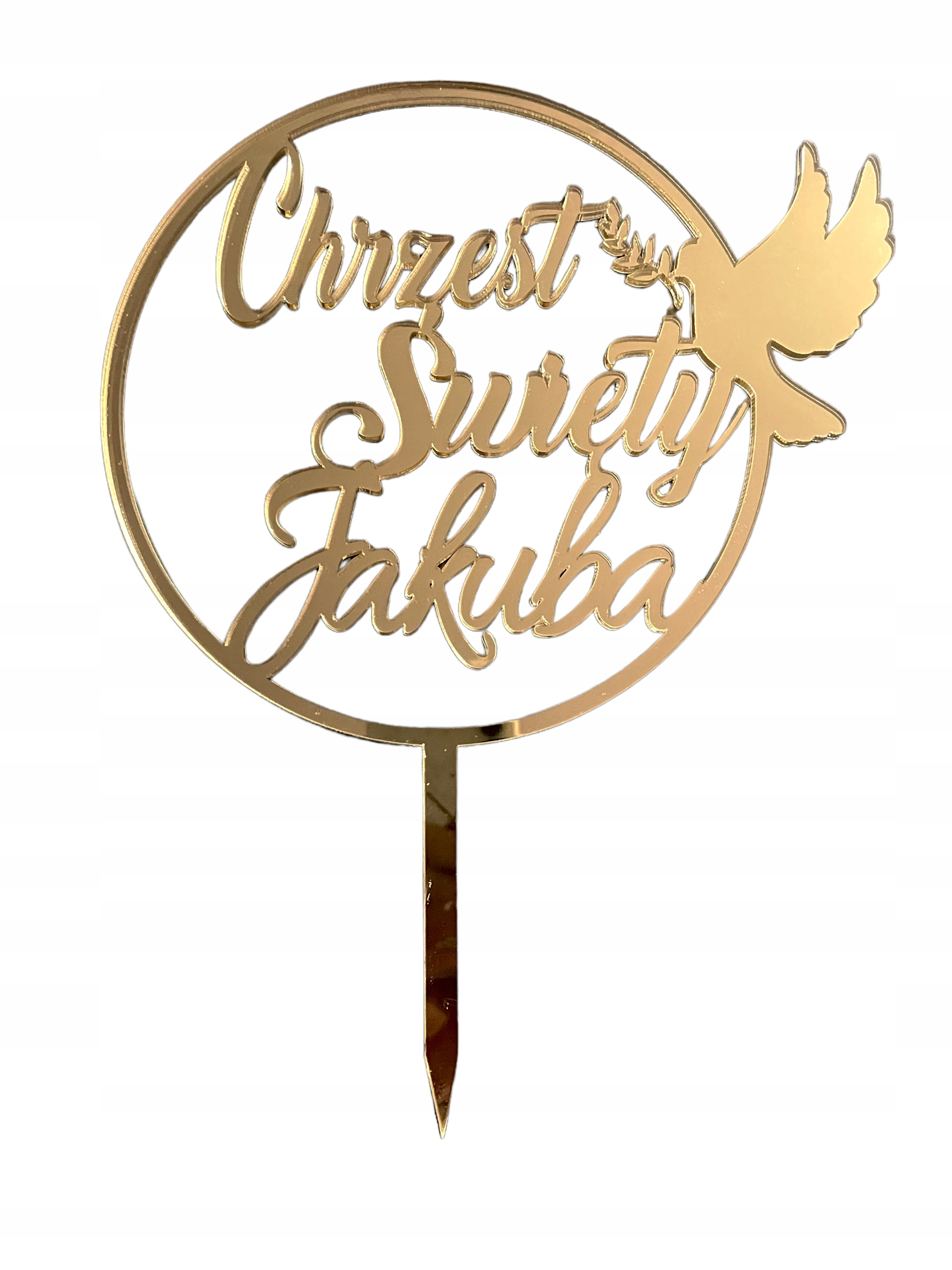 

Topper Chrzest Swiety Imie Zlote Lustro Gołąbek