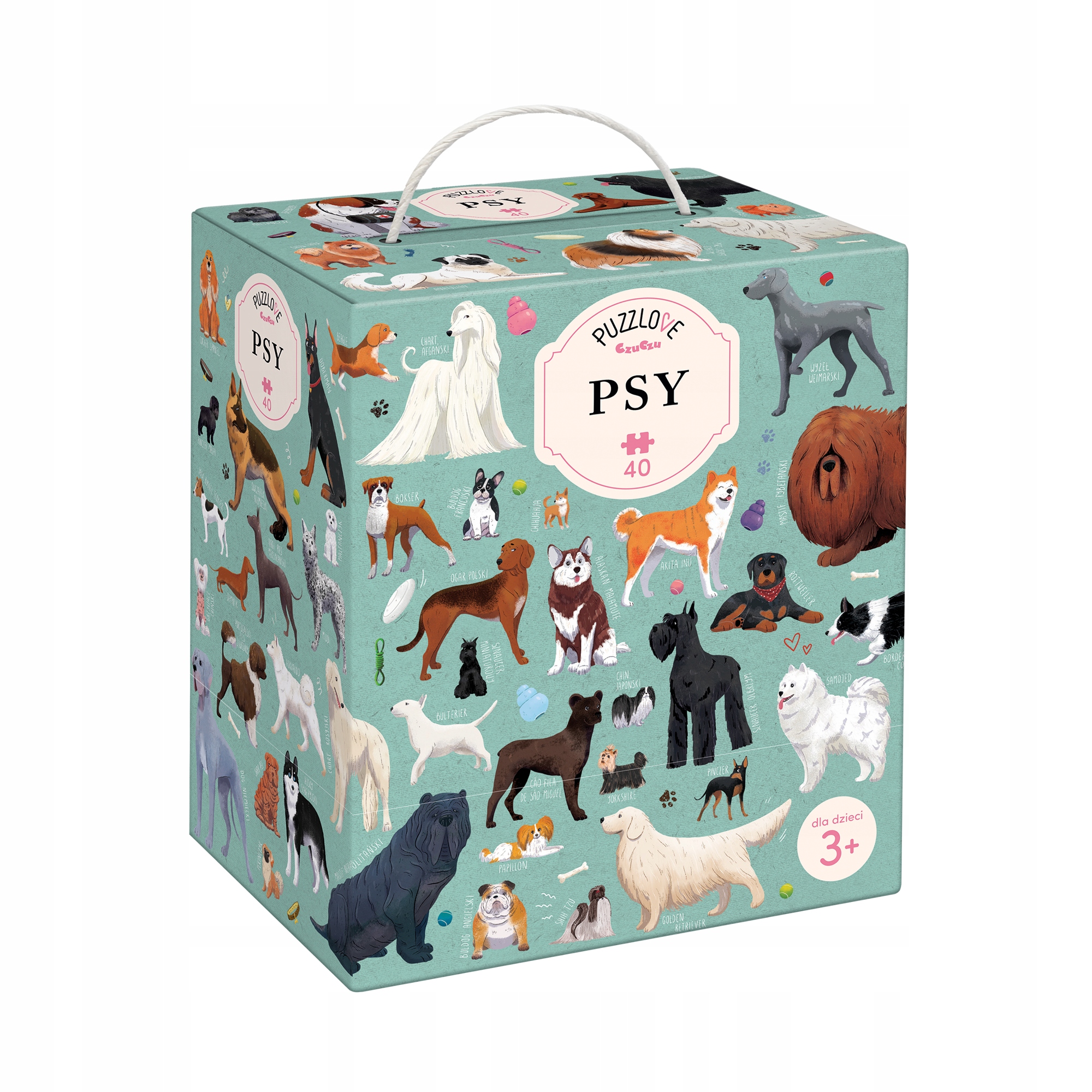 Puzzle dla dzieci edukacyjne CzuCzu 40 elementów 3+ Puzzlove Psy