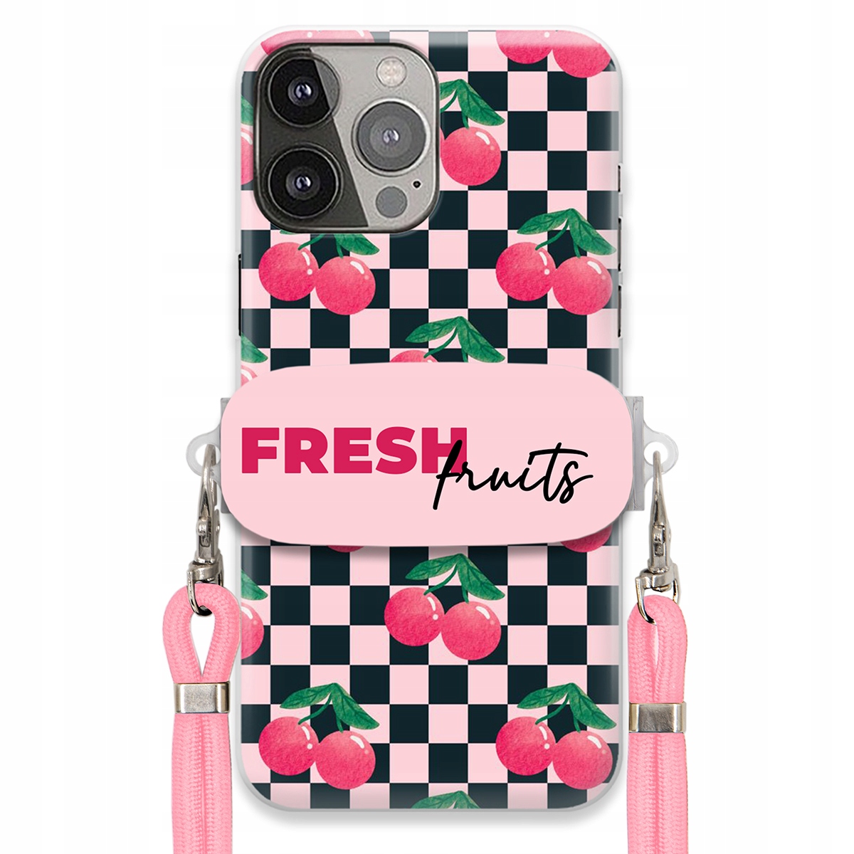 Puzdro pre iPHONE 13 Pro Max Crossbody vodítko držiak šachovnice Fresh Fruits