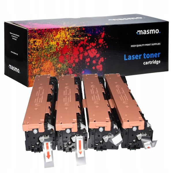 Sada 4x tonerů Masmo pro Hp CB540A-CB543A CM1312 CM1512 CP1515N CP1215