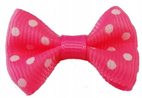 

Różowe Kokardki W Białe Groszki Na Gumce, Gumki