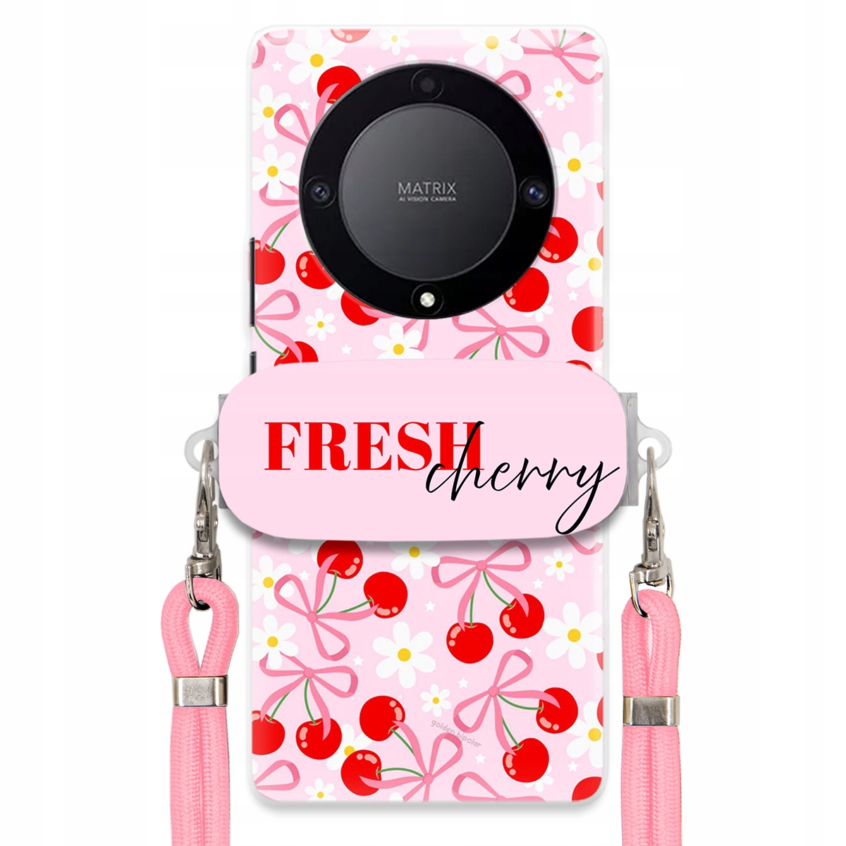 Puzdro pre Huawei Honor Magic 5 Lite Case Držiak šnúrok Ružový Fresh Cherry