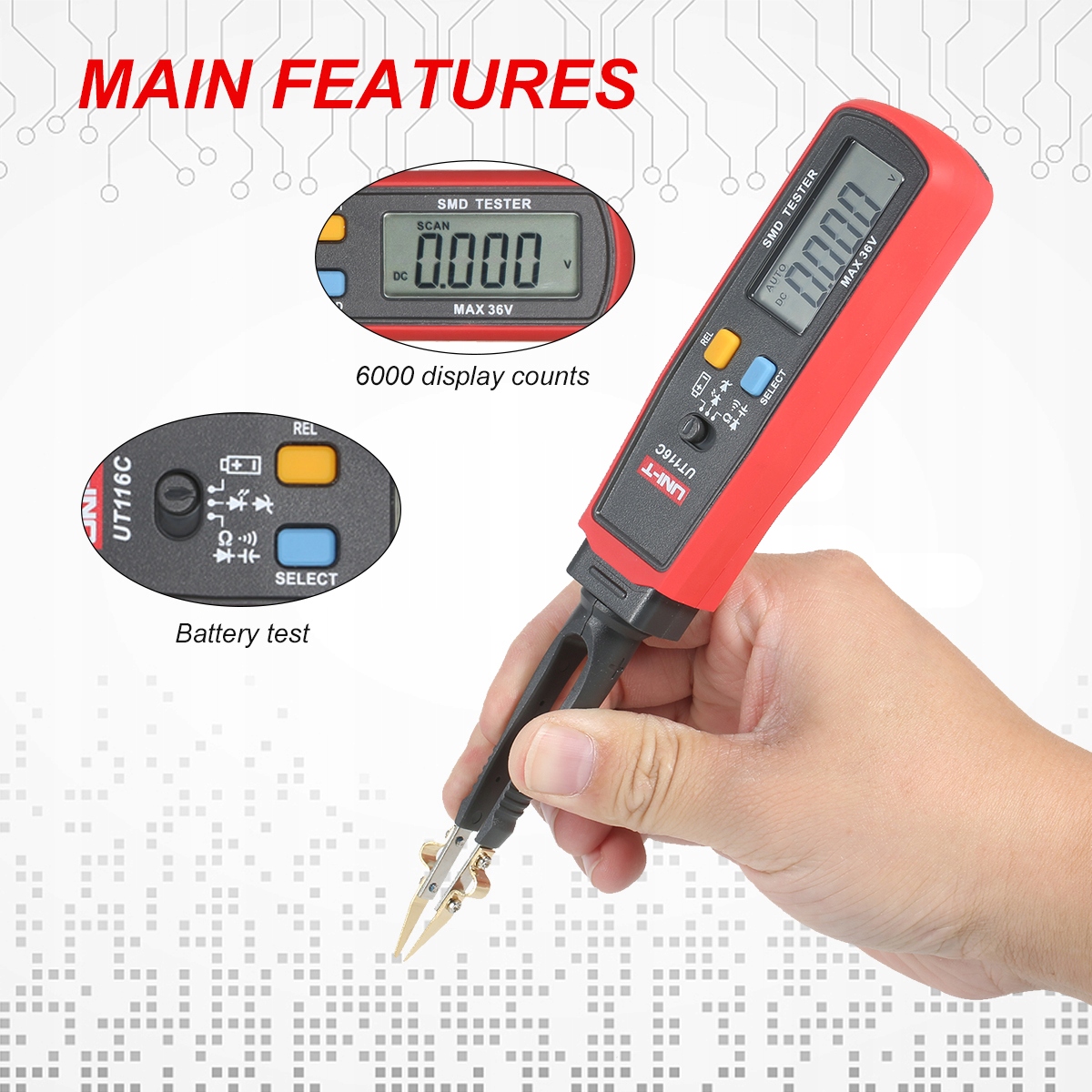 Dioda kondensatora testera Uni-T SMD (RCD) Miernik miernika LCD Auto 73