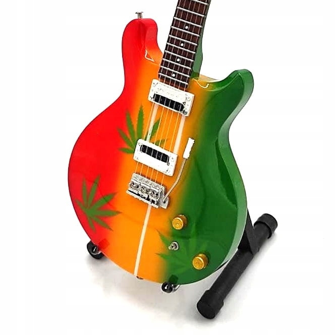 Mini Gitara Bob Marley Gitara Ozdobna na Stojaku Marka Antyki24