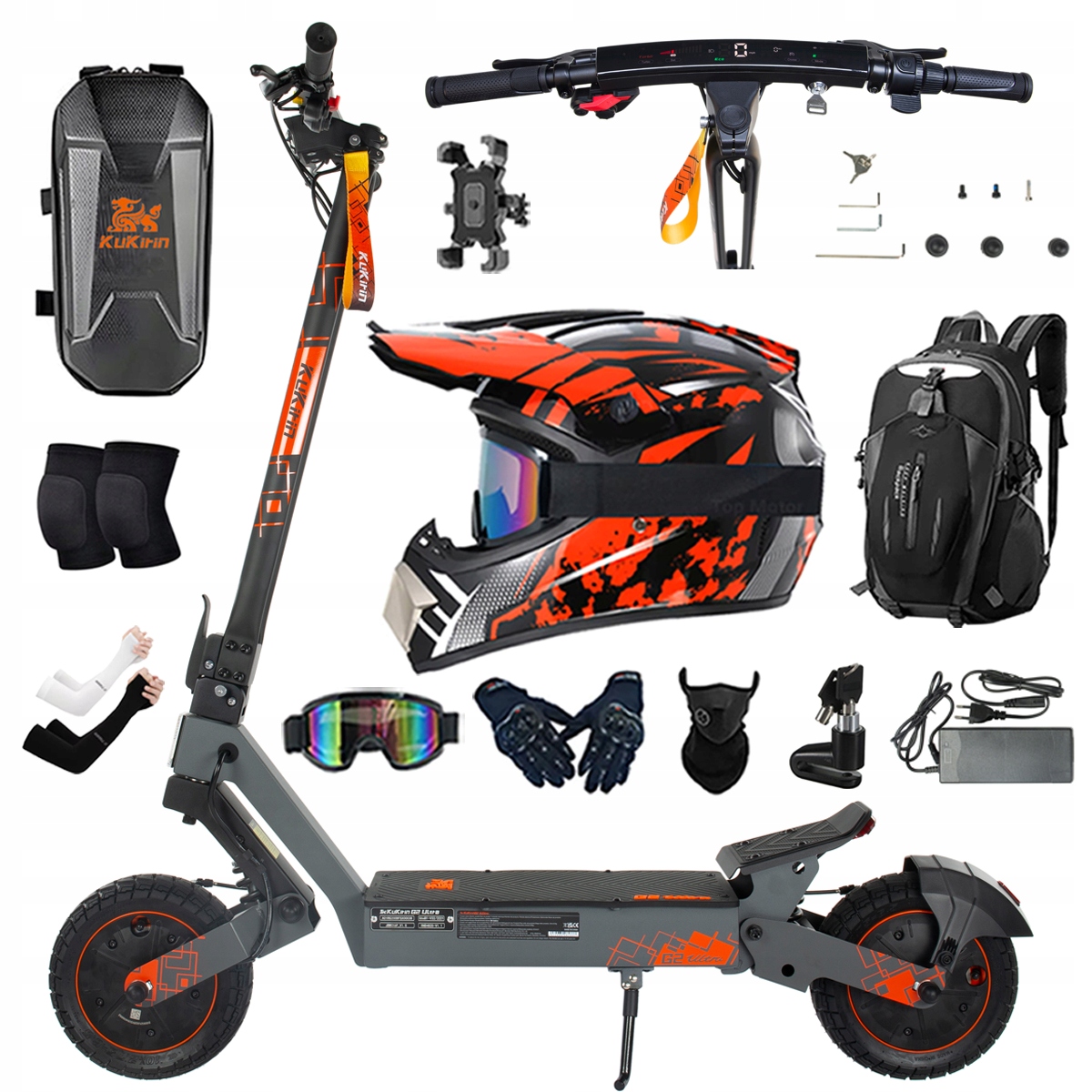 Kukirin G2 Ultra elektrické vozidlo 2000W 55km/h 55KM 48V18Ah 10" dárky