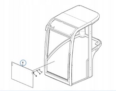 SZYBA DOLNA PRZEDNIA VOLVO EC27C 15018109 ROZSTAW OTWORÓW 4 CM Producent części CVA