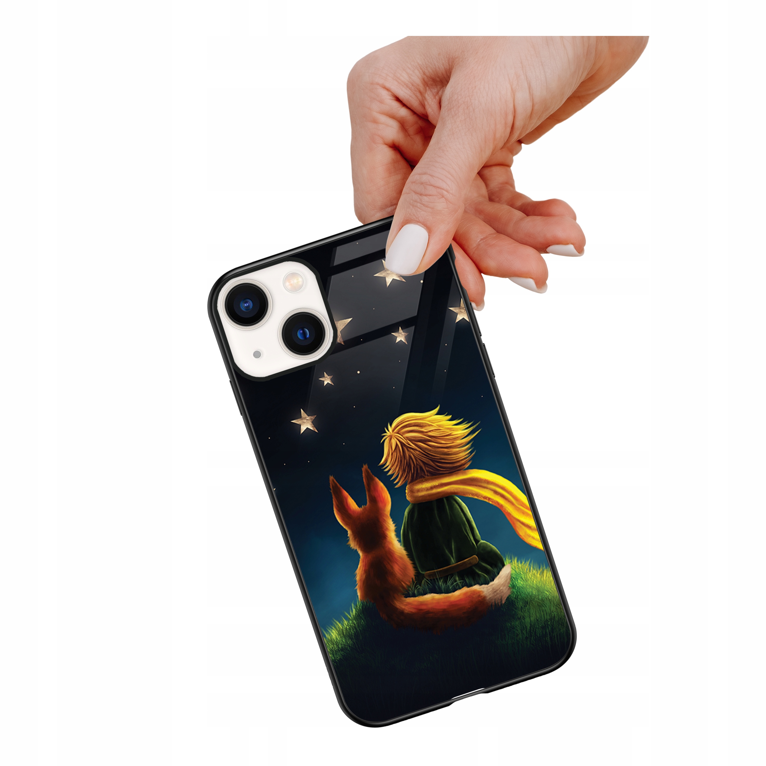 Etui szklane ceramiczne do iPhone 15 Mały książe i lisek