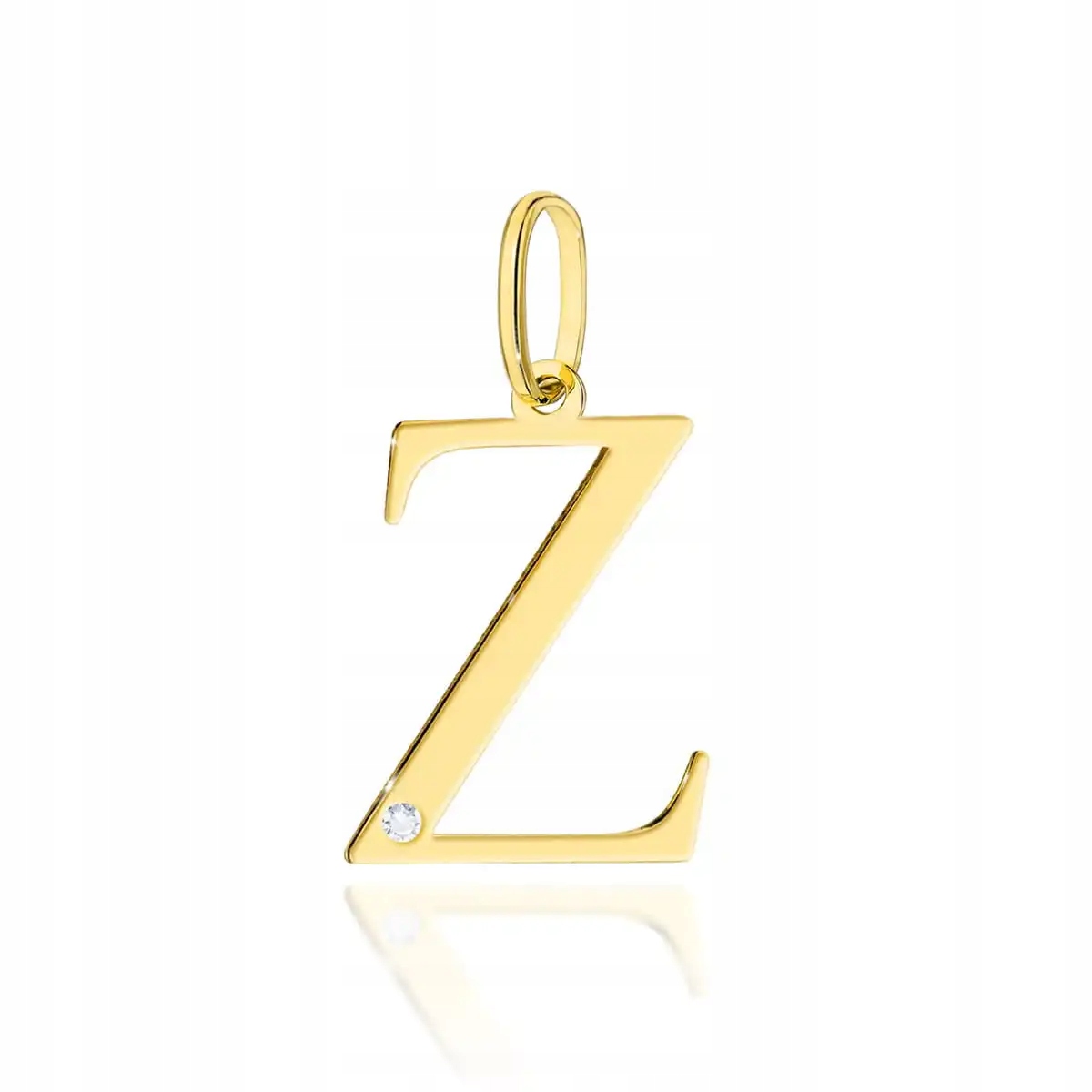 Zlatý přívěsek 585 s diamantem, písmeno Z, elegantní, moderní jako dárek
