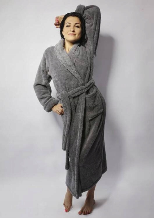 Eliza dlouhý podomkový dámský župan Dkaren šedý