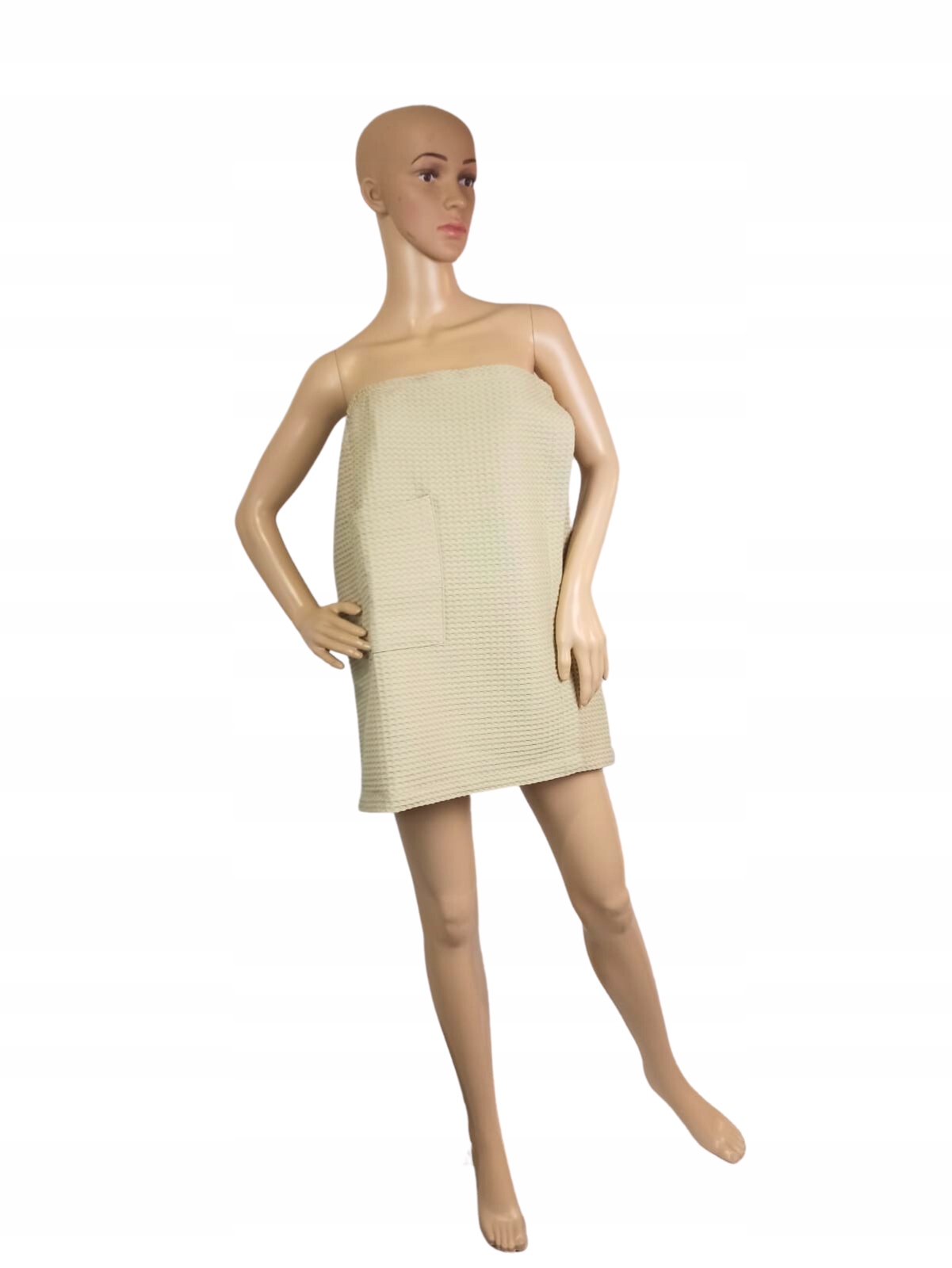 Ručník Gofer na suchý zip MrTowel 100x150 cm Kapsa do sauny Masážní Spa Kávová