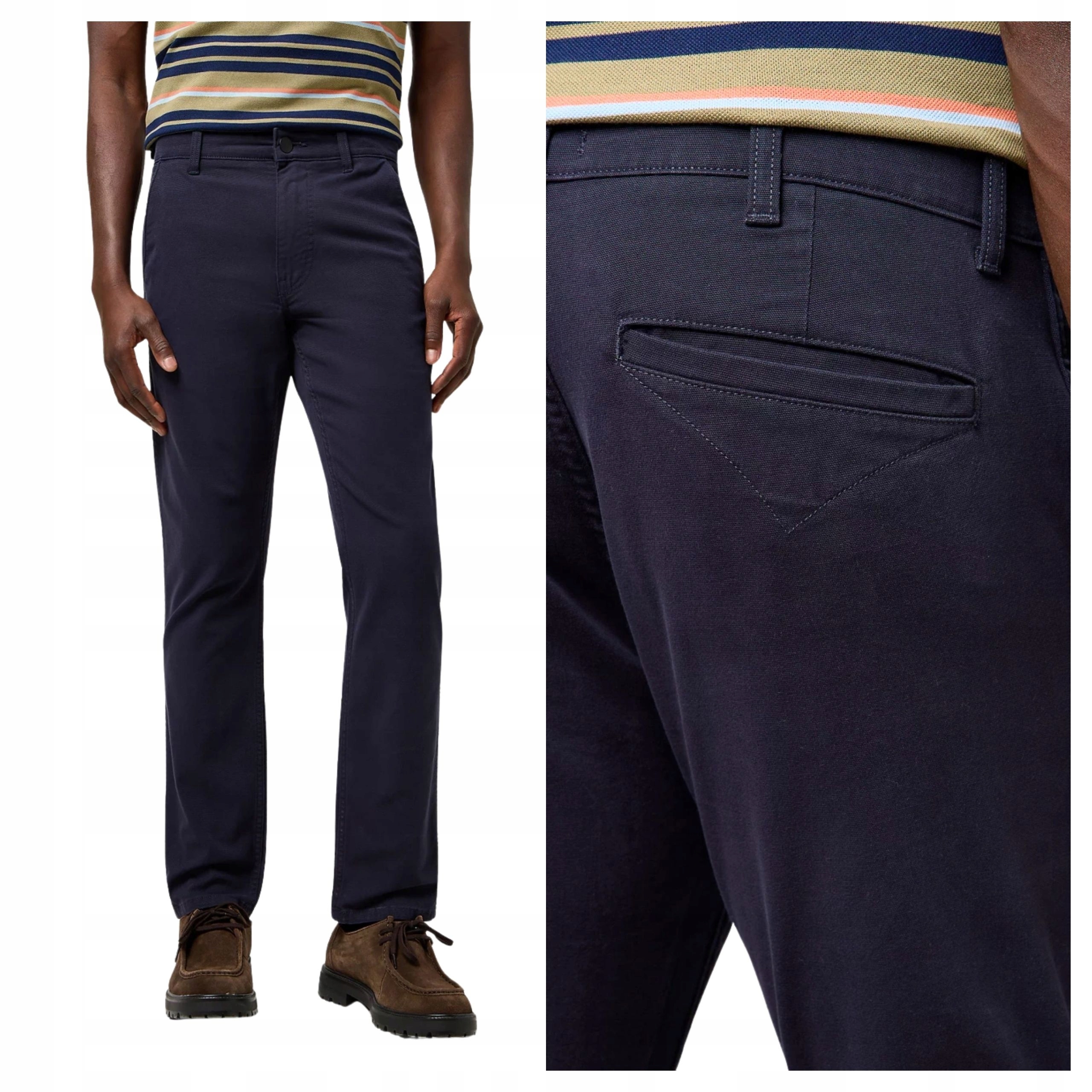 Pánské kalhoty Wrangler Regular Chino Tmavě modré Klasické W34 L34