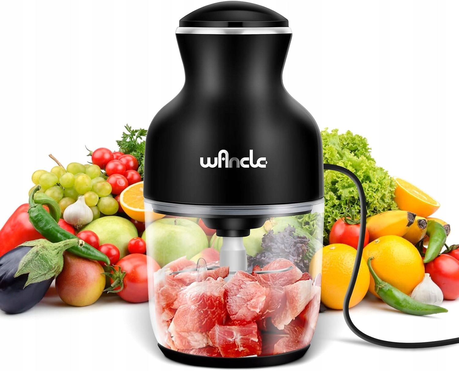 Wancle Elektrický drtič, drtič s příkonem 350 W, 600 ml