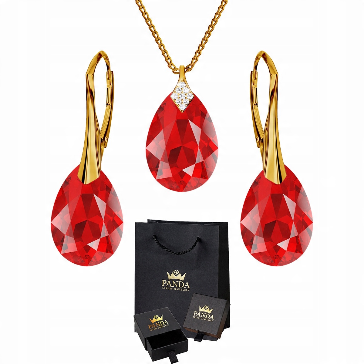 

Pozłacany Komplet Biżuterii Swarovski Srebro 925