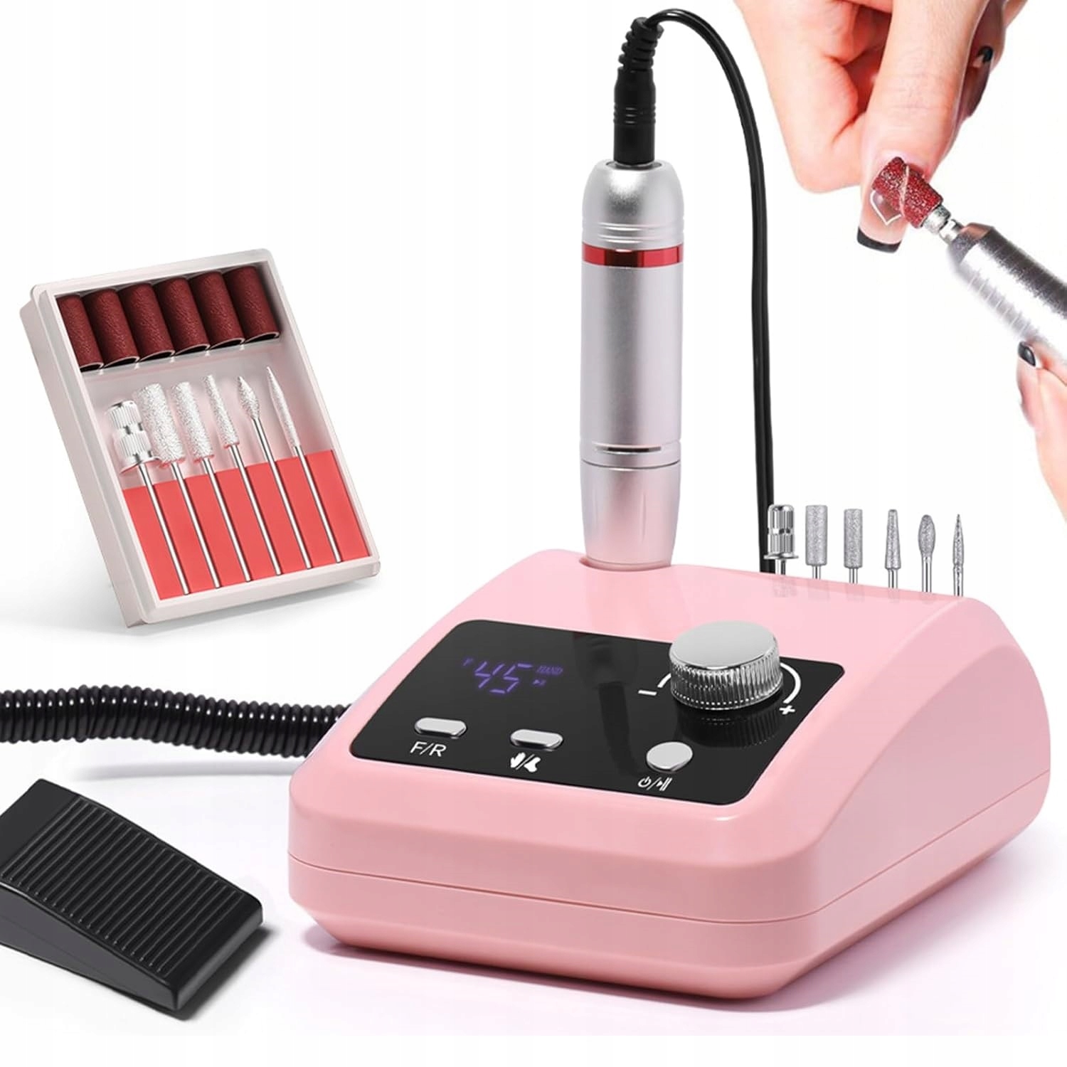 Bruska Na Nehty Manikúra Pedikúra Profesionální Výkonná 45000 Rpm 15W