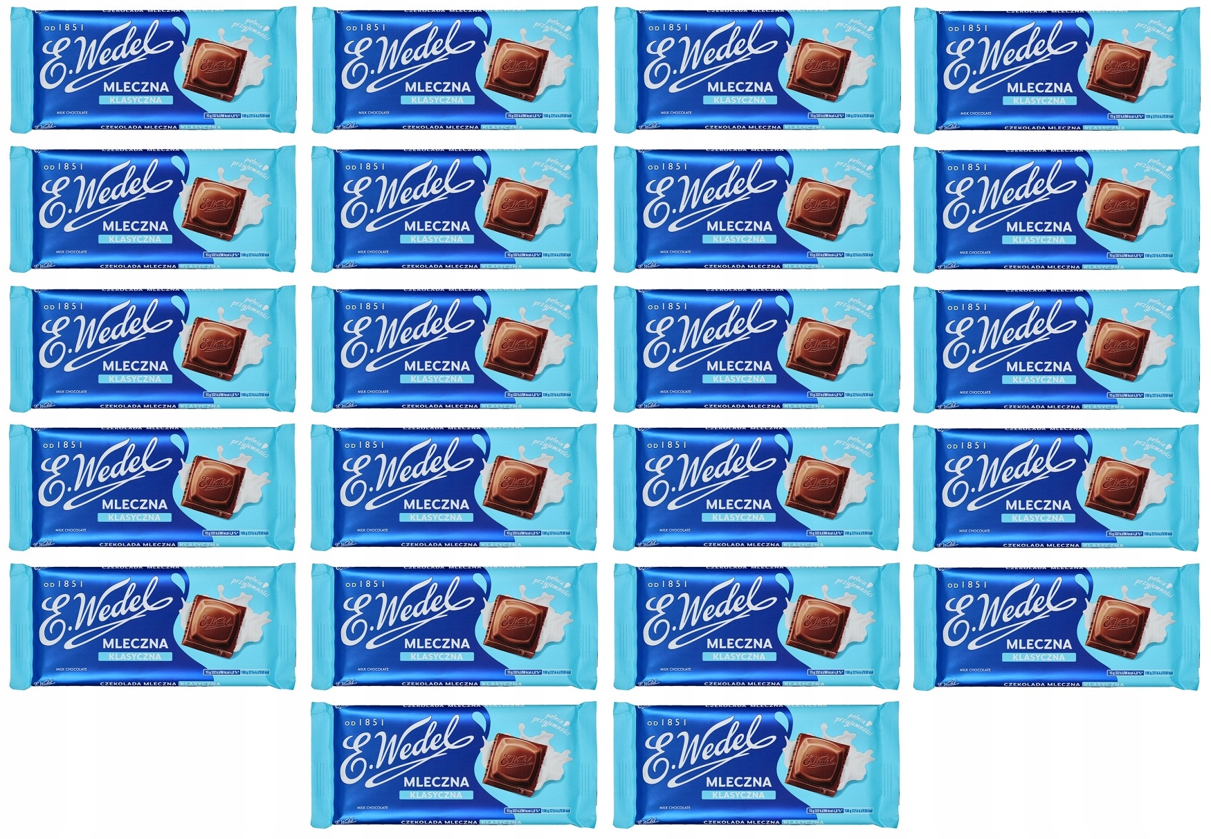 Levně 22 x Čokoláda Mléčná klasická 90 g E.Wedel