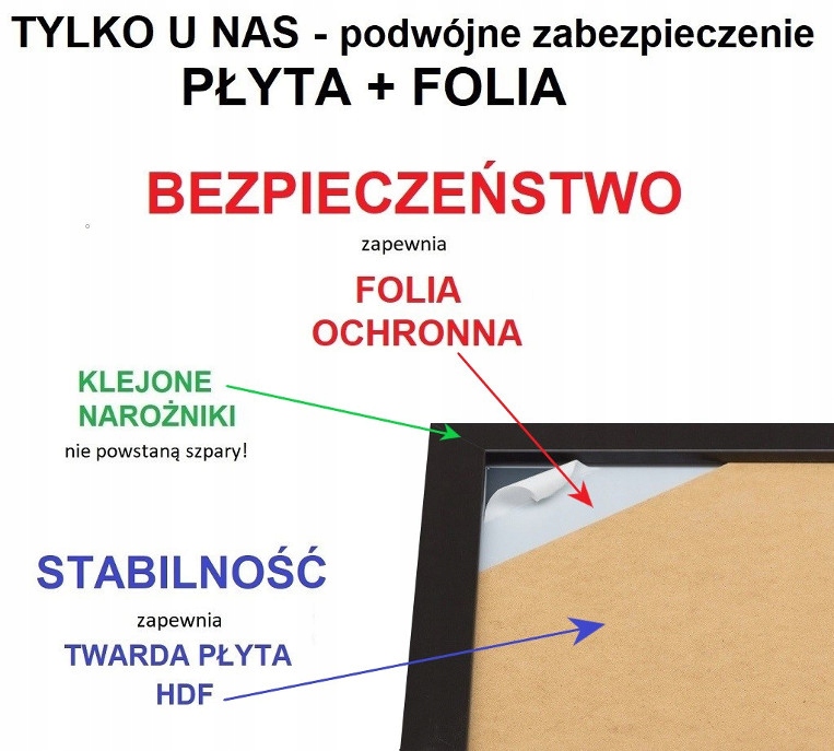*Lustro 120x50 wąska rama 125x55 BIAŁE lub CZARNE Kształt prostokąt