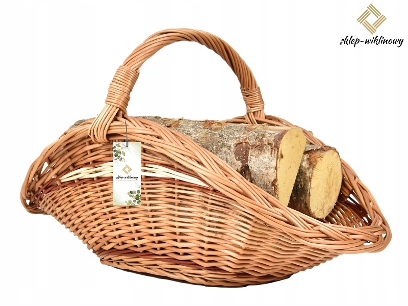 Polský krbový koš na palivové dřevo do krbu Proutěný košík 56 cm