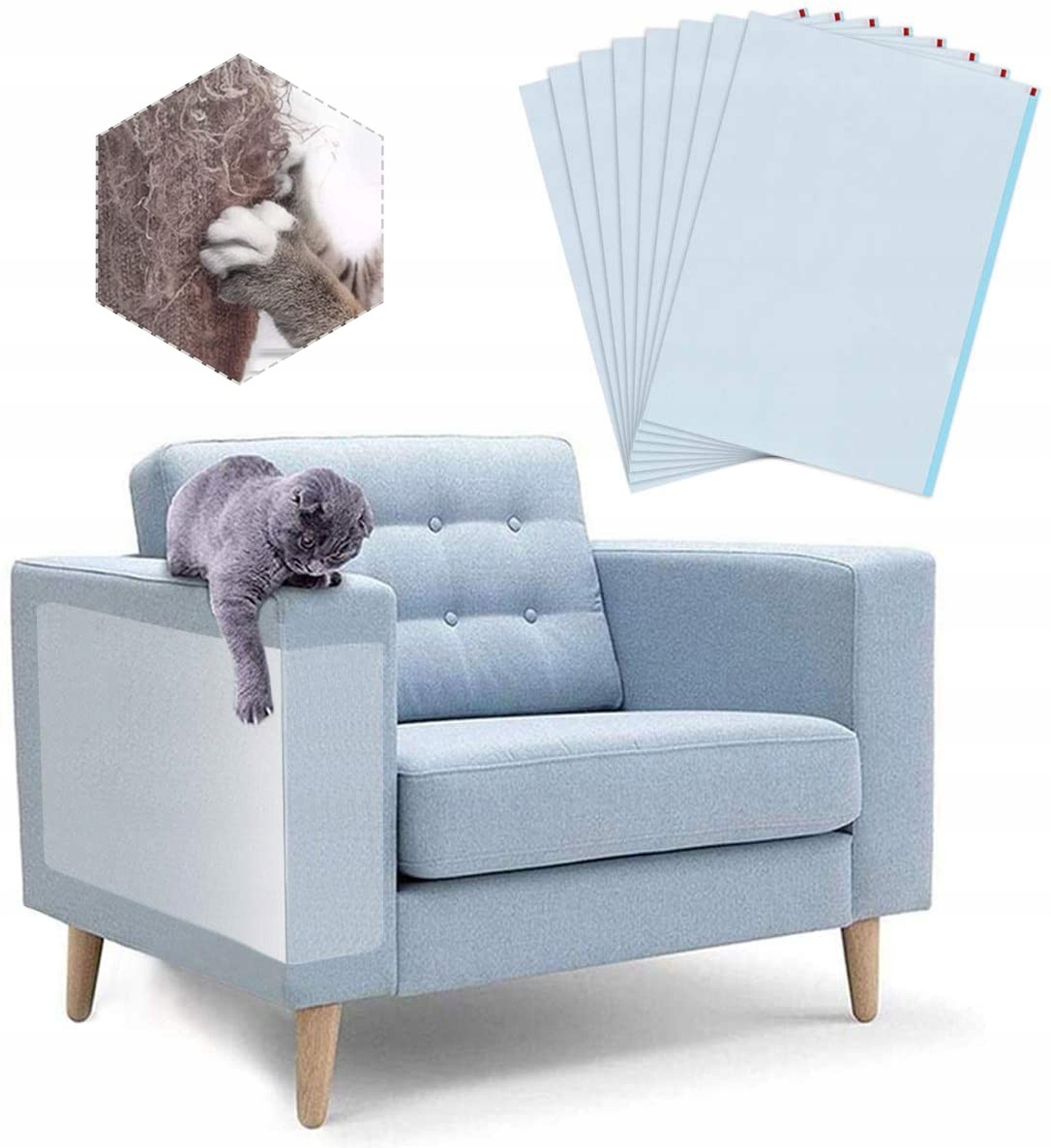 

8X Duża Folia Ochronna Drapak Na Meble Psa Kota XL