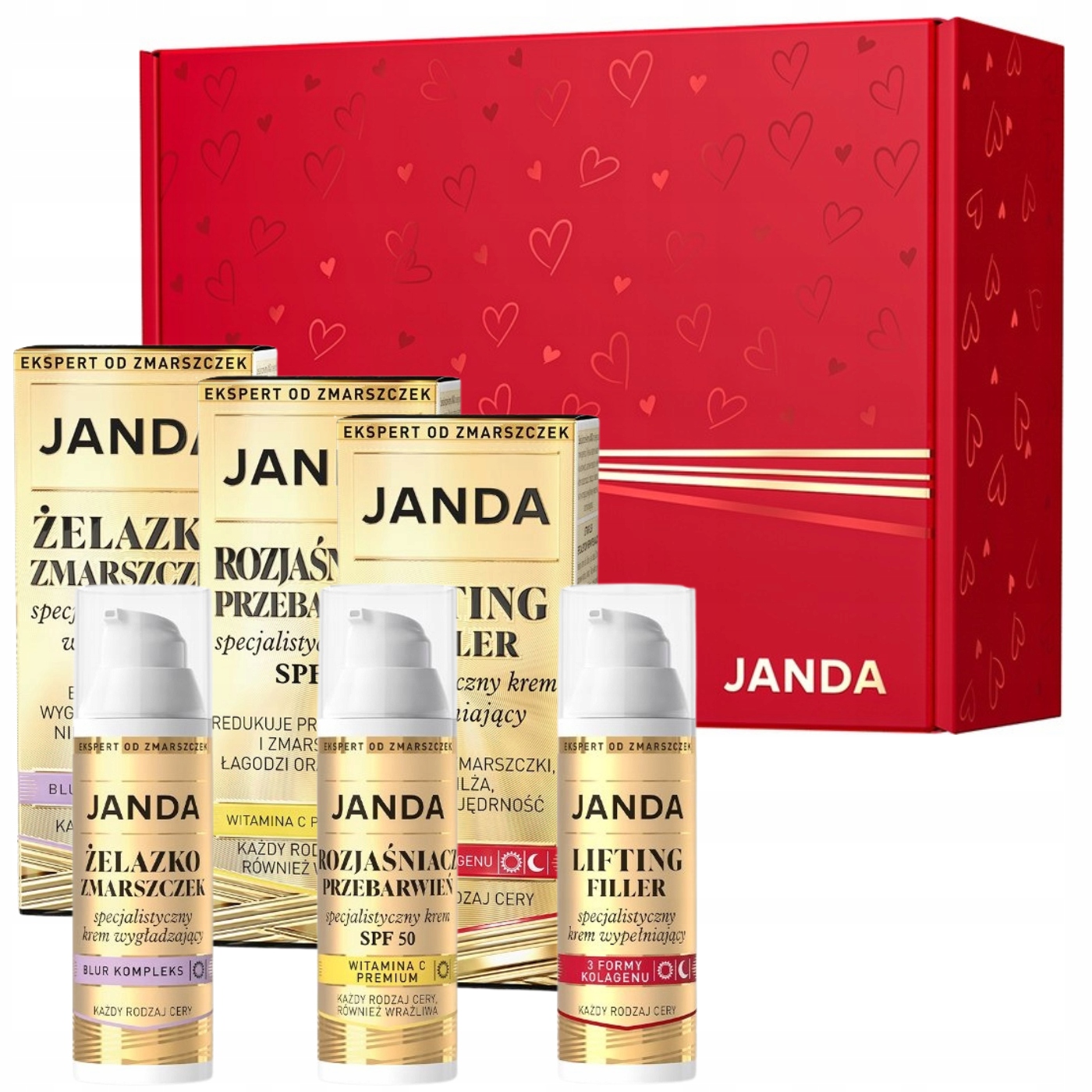 Janda Sada v dárkové krabičce s liftingem žehlička na vrásky SPF50