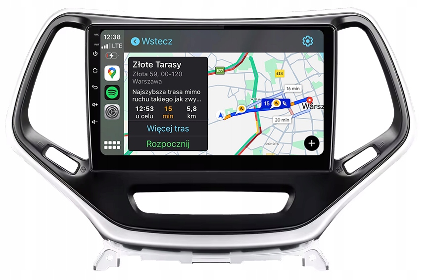 Jeep Cherokee Rádio Navigace Android Carplay Mapy Aplikace 8GB/128GB Dsp