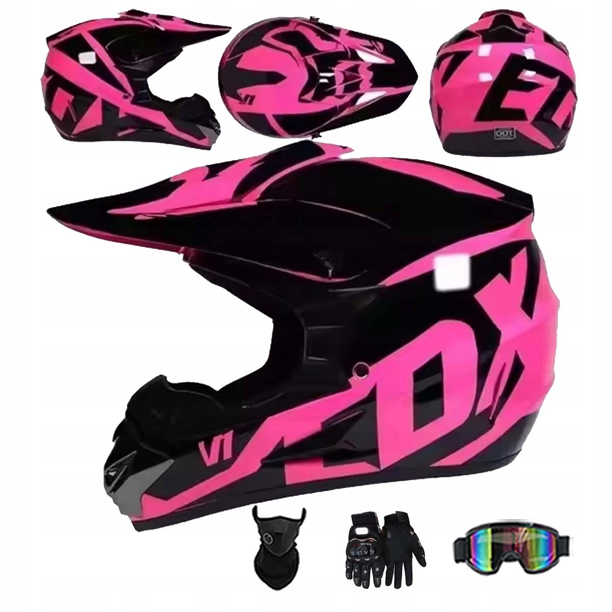 Motocyklová Přilba Crossová Lehká Enduro Quada Brýle Rukavice Maska L