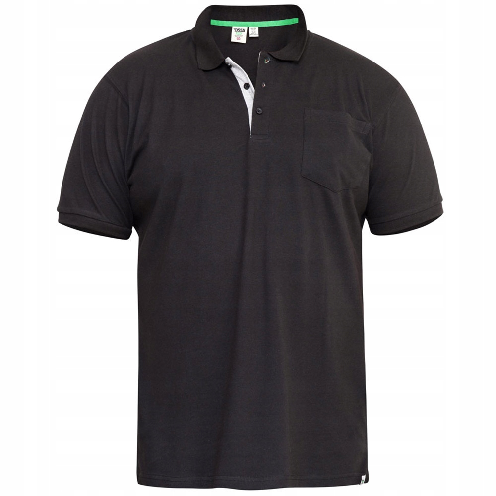 D555 polokošile pánská Grant nadměrná velikost 5XL černá