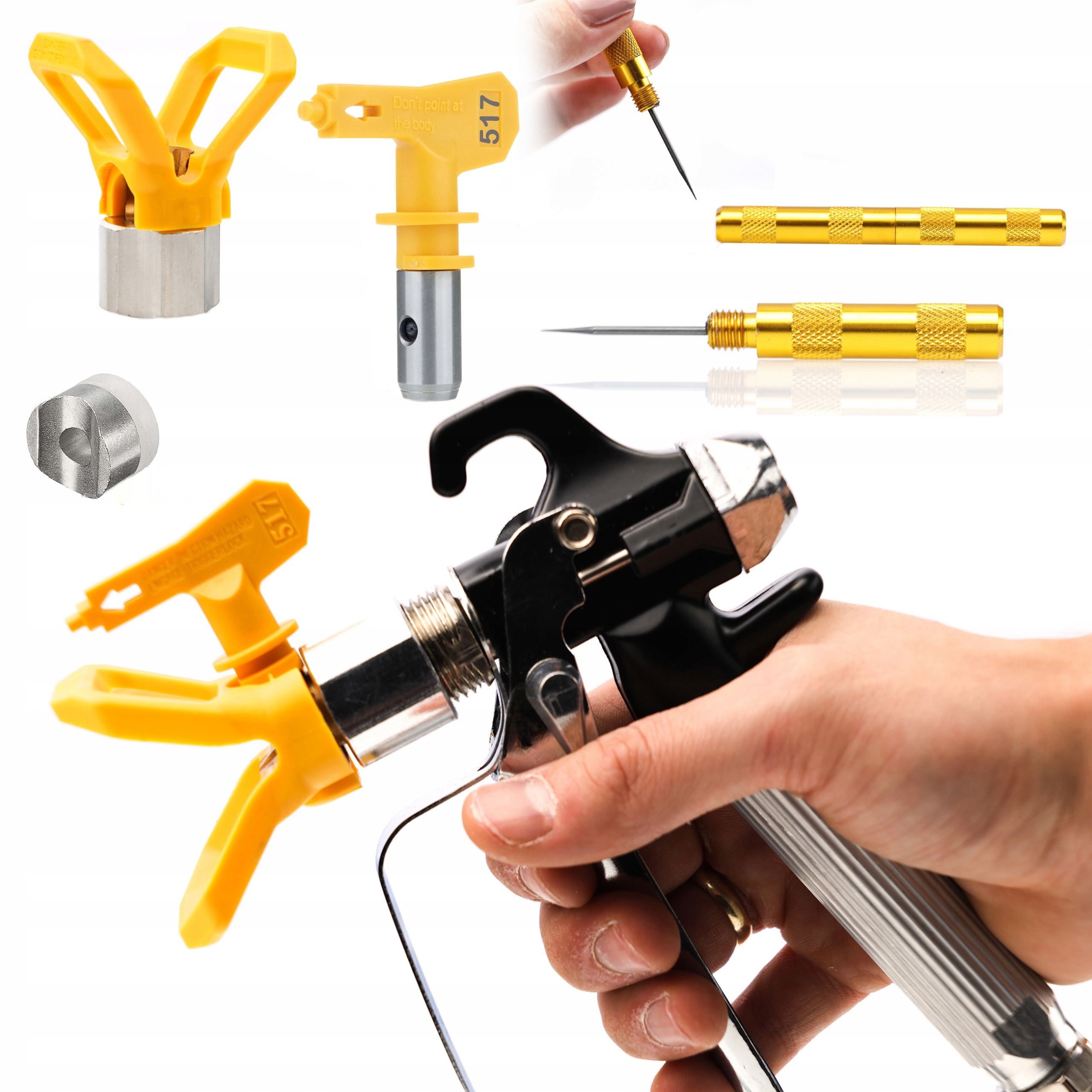 Malířská Pistole Pro Agregát S Tryskou 517 Rosfix Čisticí Propichovač