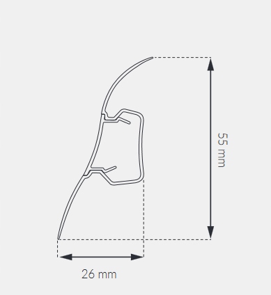 ARBITON LM55 listwa przypodłogowa 2,5m BIAŁY MAT Kolekcja LM55