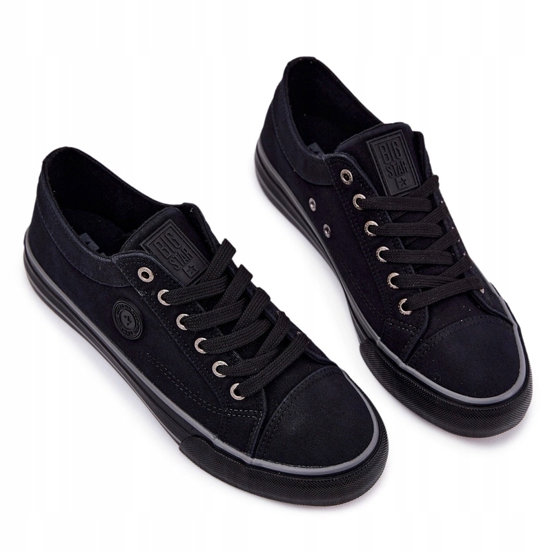 Pánské Nízké Látkové Klasické Tenisky Big Star RR174338 Černé 44