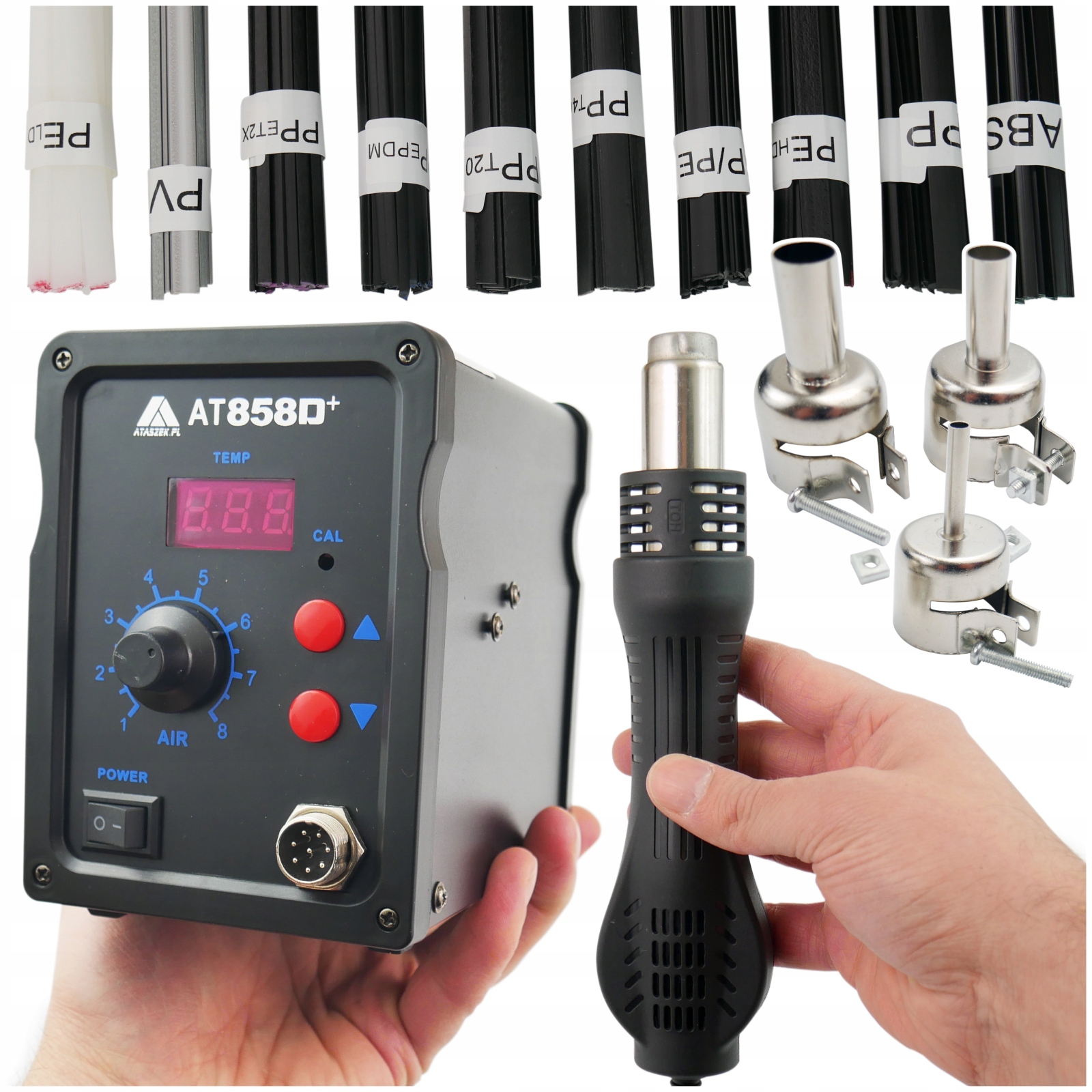 Zváračka na plast AT858 Spoiwa trojuholníkové pásy 10x100g pre domácich majstrov