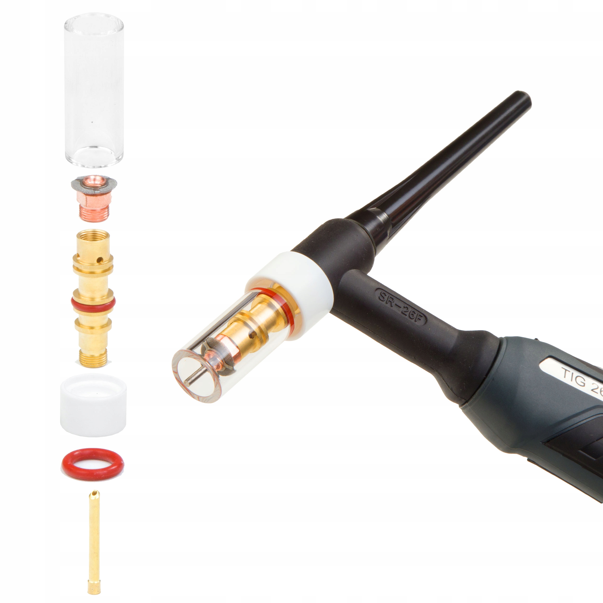 Tig Set Quartz plynová čočka Skleněná 1,6 mm