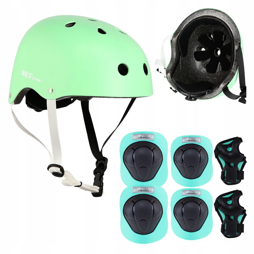 Regulovatelná přilba Ořech chrániče Sada na kolečkové brusle Koloběžku Nils