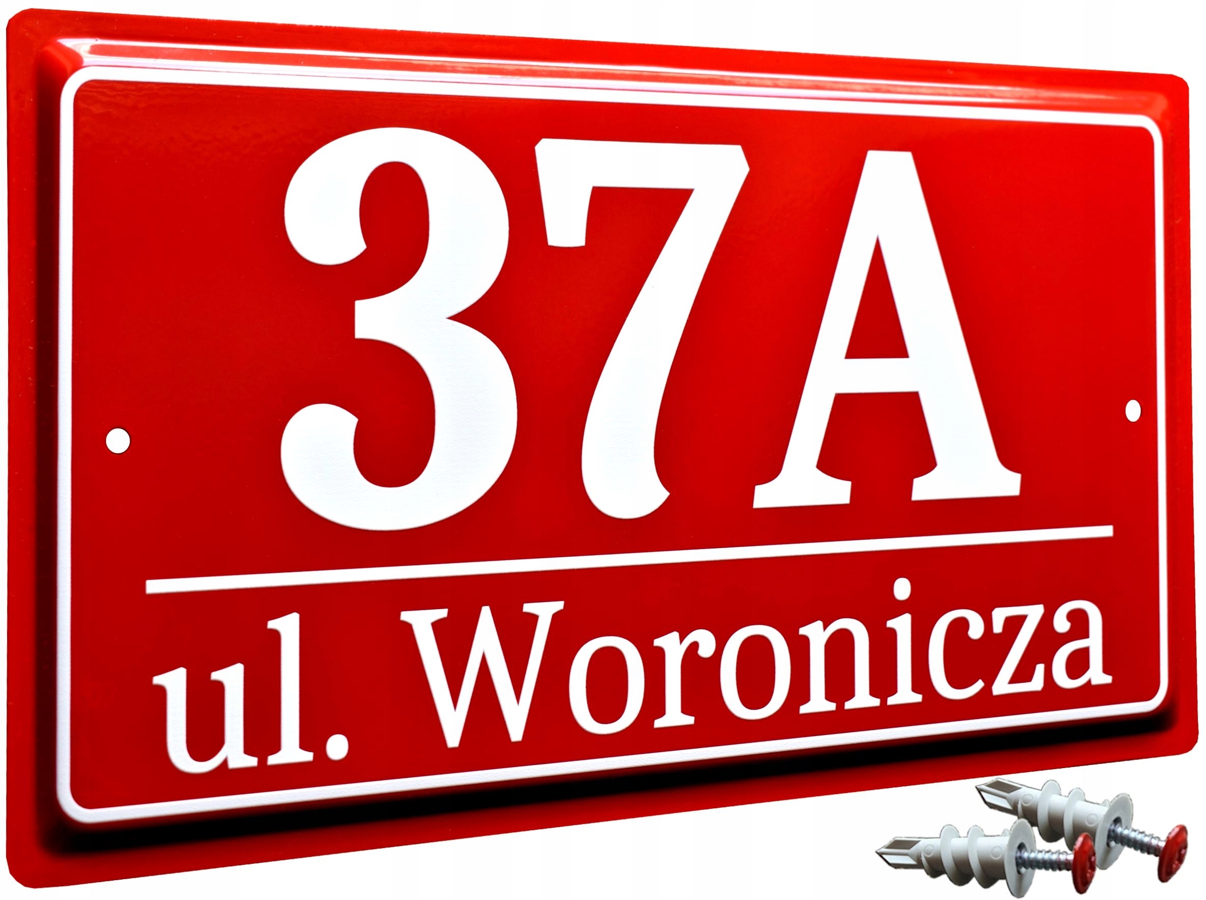 

Tabliczka Adresowa Metalowa Czerwona Uv