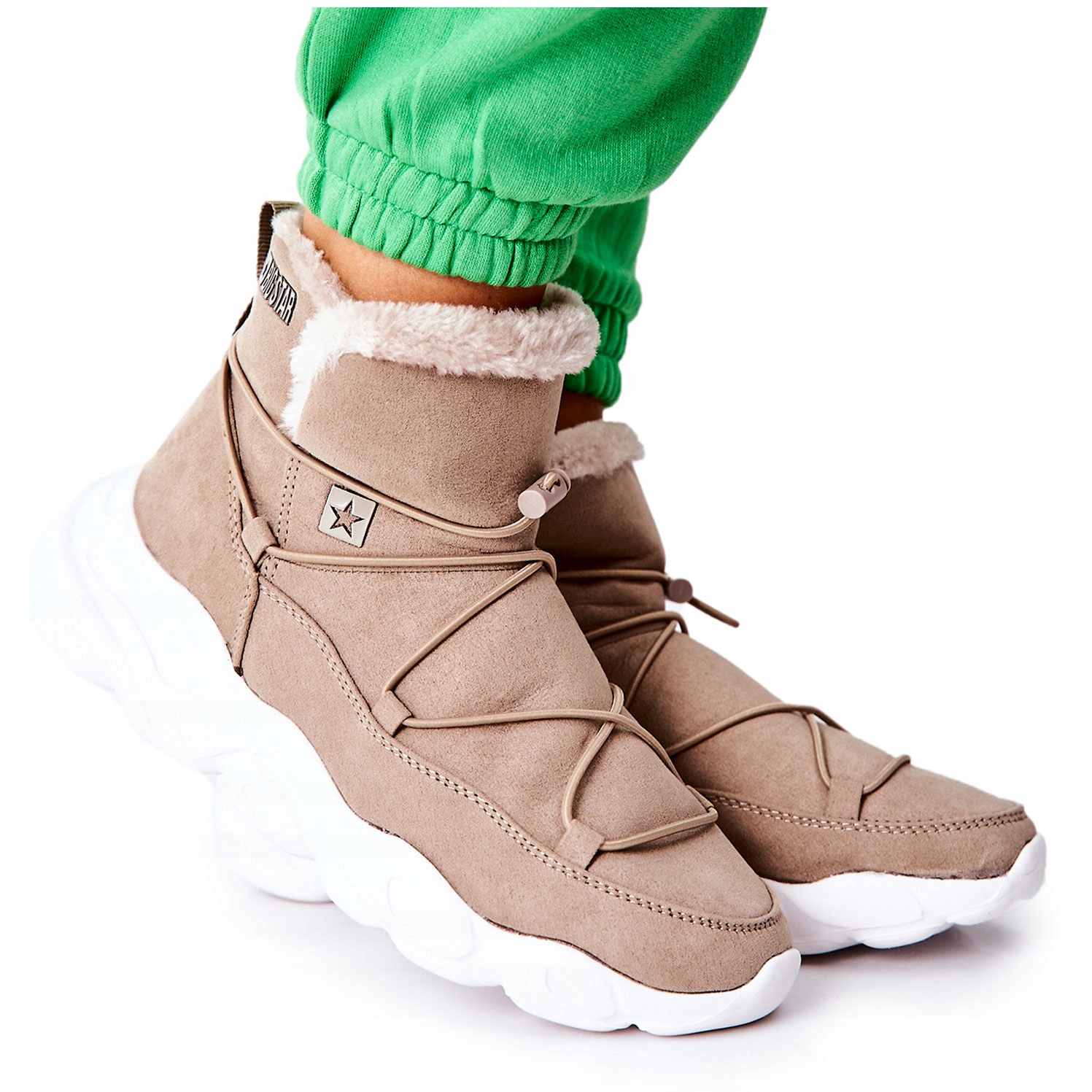 

Beżowe Damskie Śniegowce Big Star II274263 38